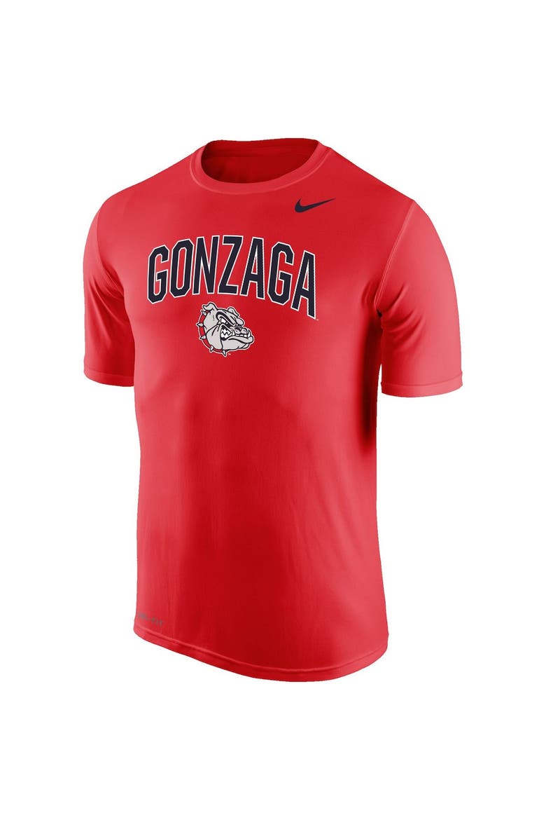 Men's Nike Red Gonzaga Bulldogs Arch Over Logo Performance T-Shirt, Main, color, Red