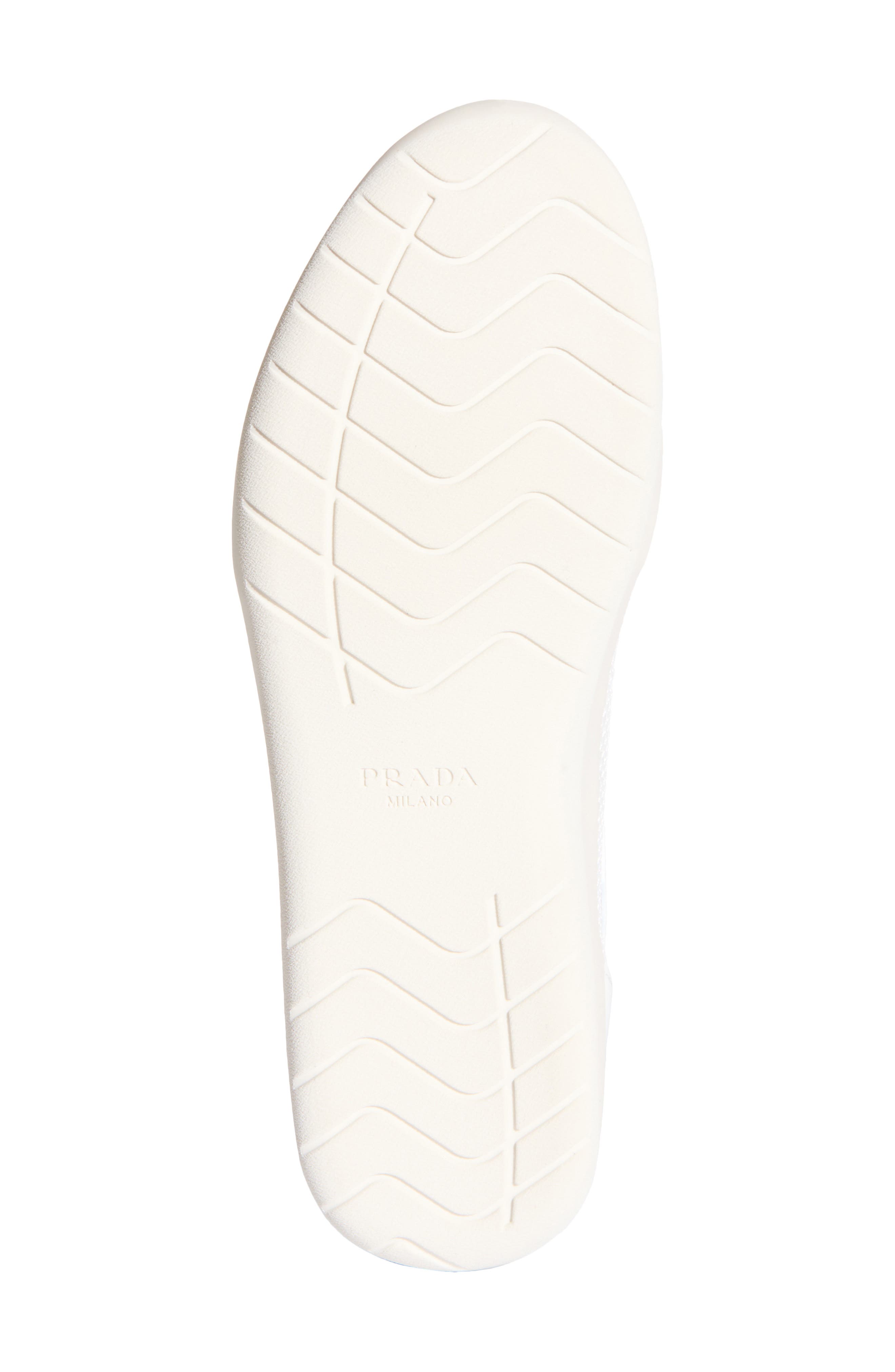 Prada Speedrock Mixed Media Sneaker, Alternate, color, Bianco