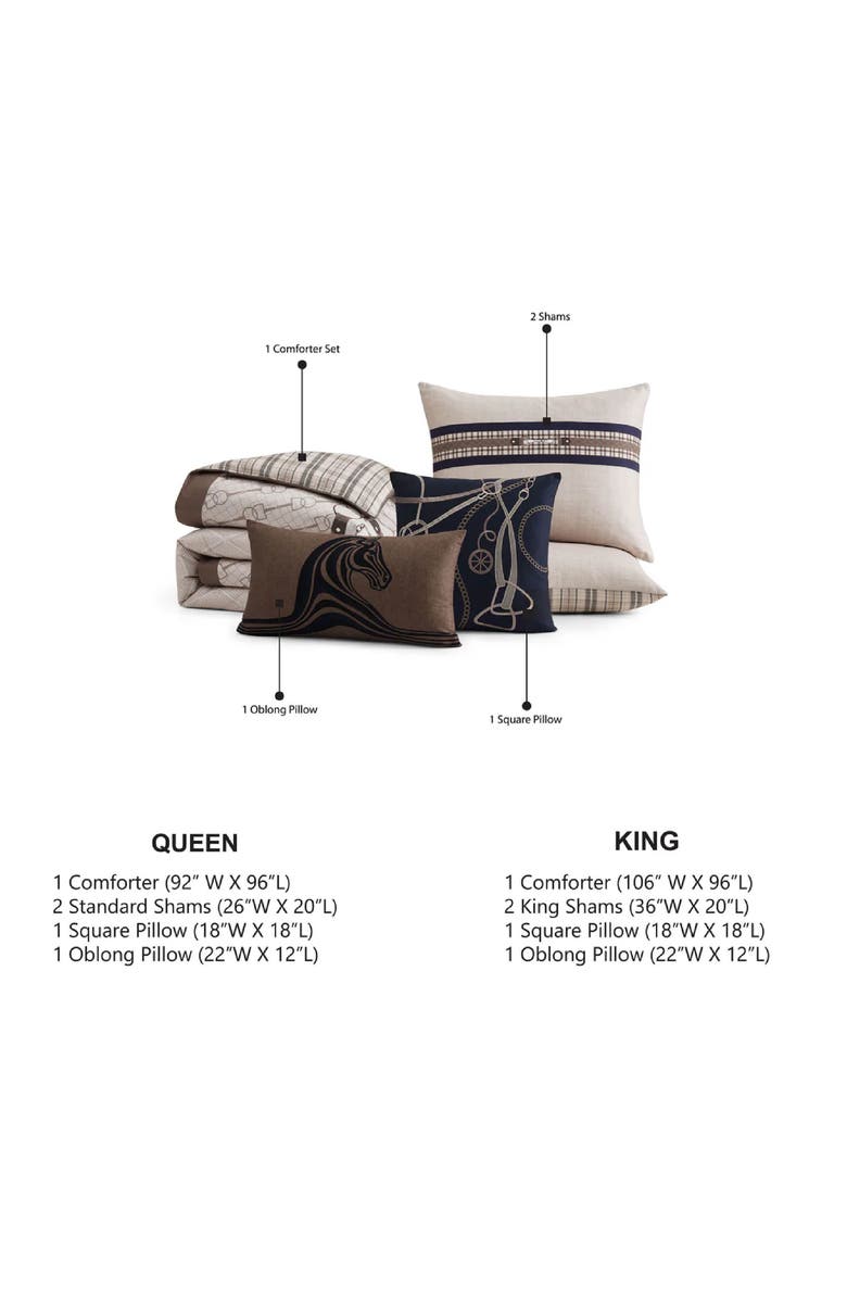 Bebejan Equestrian 5-Piece Comforter Set, Alternate, color, Brown