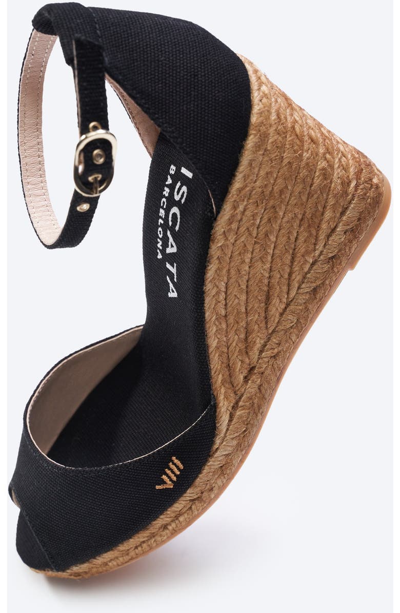 VISCATA Aiguafreda Canvas Espadrille Sandal Wedges, Alternate, color, Black
