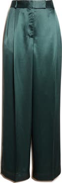 Reiss Zadie Pleated Satin Pants