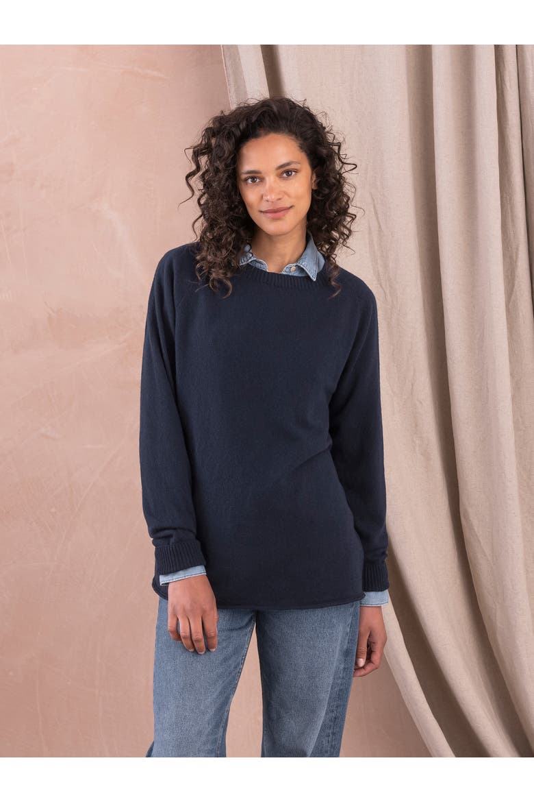 Geelong Slouch Crew Sweater, Alternate, color, DARK NAVY