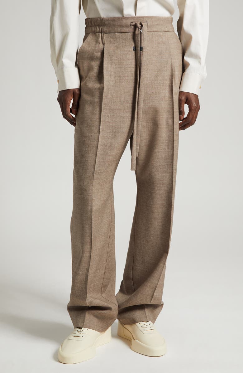 Fear of God Classic Pleated Virgin Wool Pants, Main, color, Dune Pearl Dune Pearl