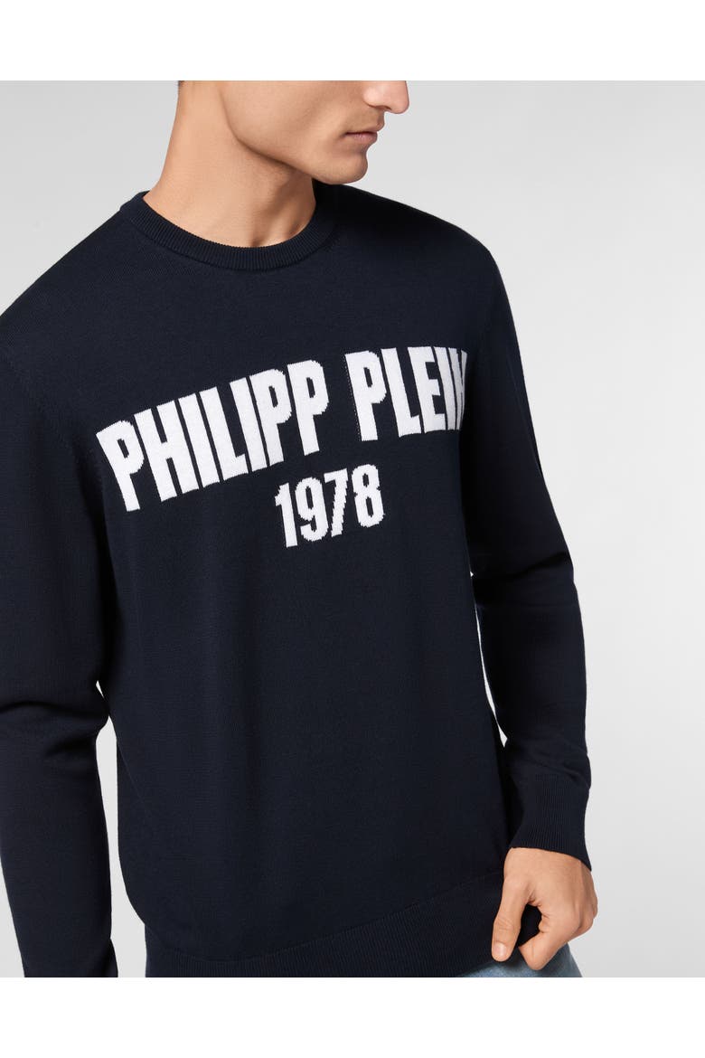 Pullover Round Neck Men, Alternate, color, navy