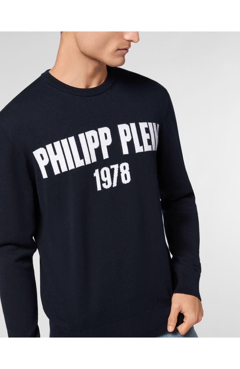 PHILIPP PLEIN Round Neck Pullover 1978 Men, Alternate, color, Navy