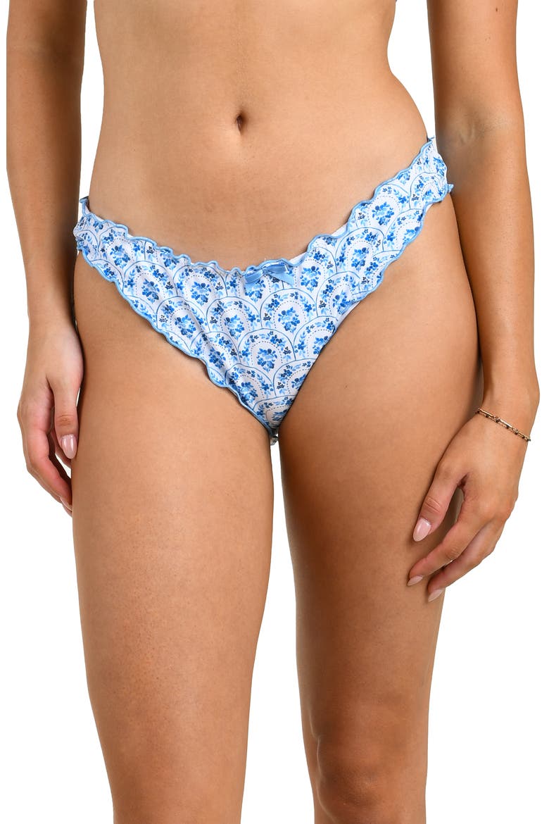 Penny Merrow Lettuce Edge Hipster Bikini Bottoms, Main, color, LIGHT BLUE