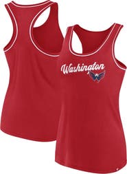 FANATICS Women's Fanatics Branded Red Washington Capitals Wordmark Logo Racerback Scoop Neck Tank Top