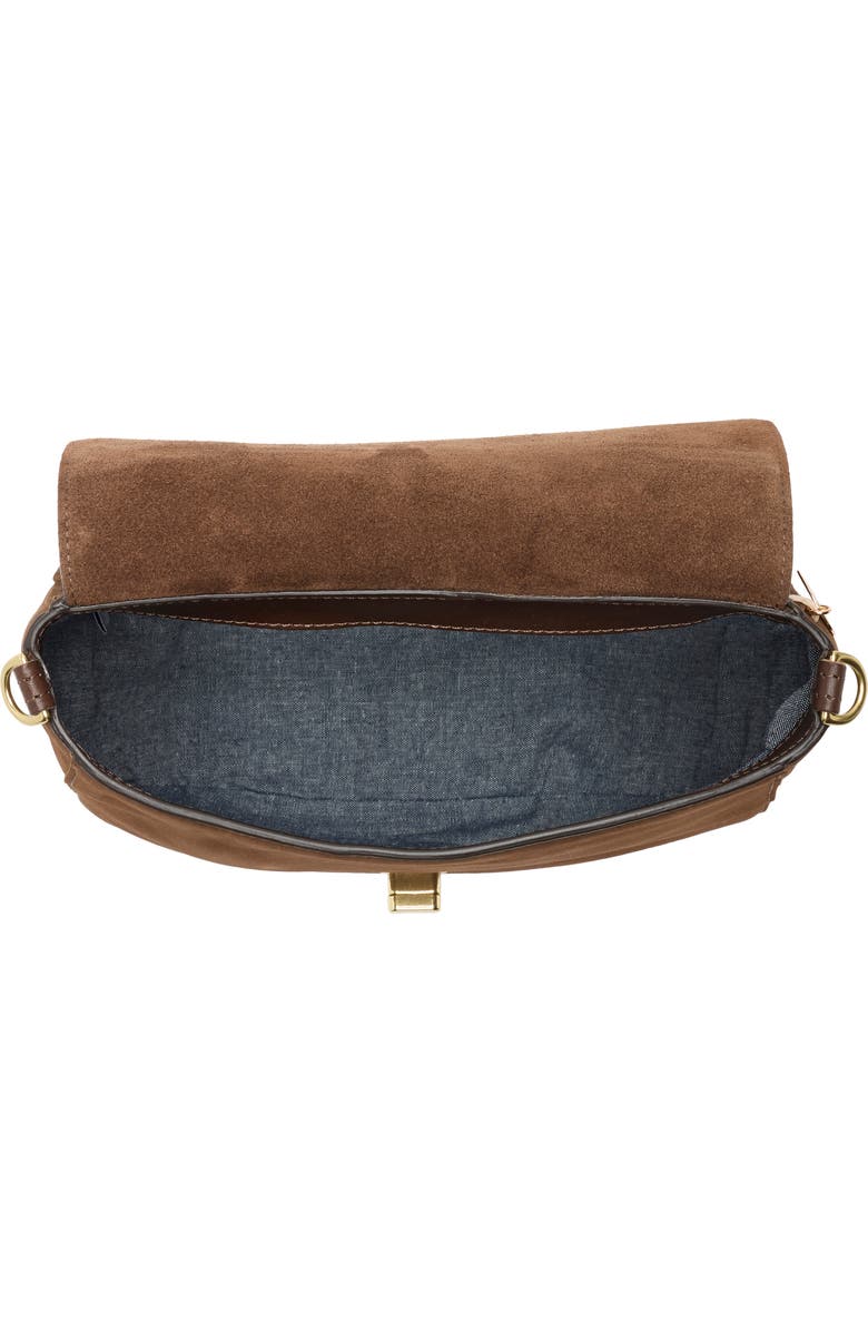 Clare V. Louis Leather Crossbody Bag, Alternate, color, Chocolate Bar