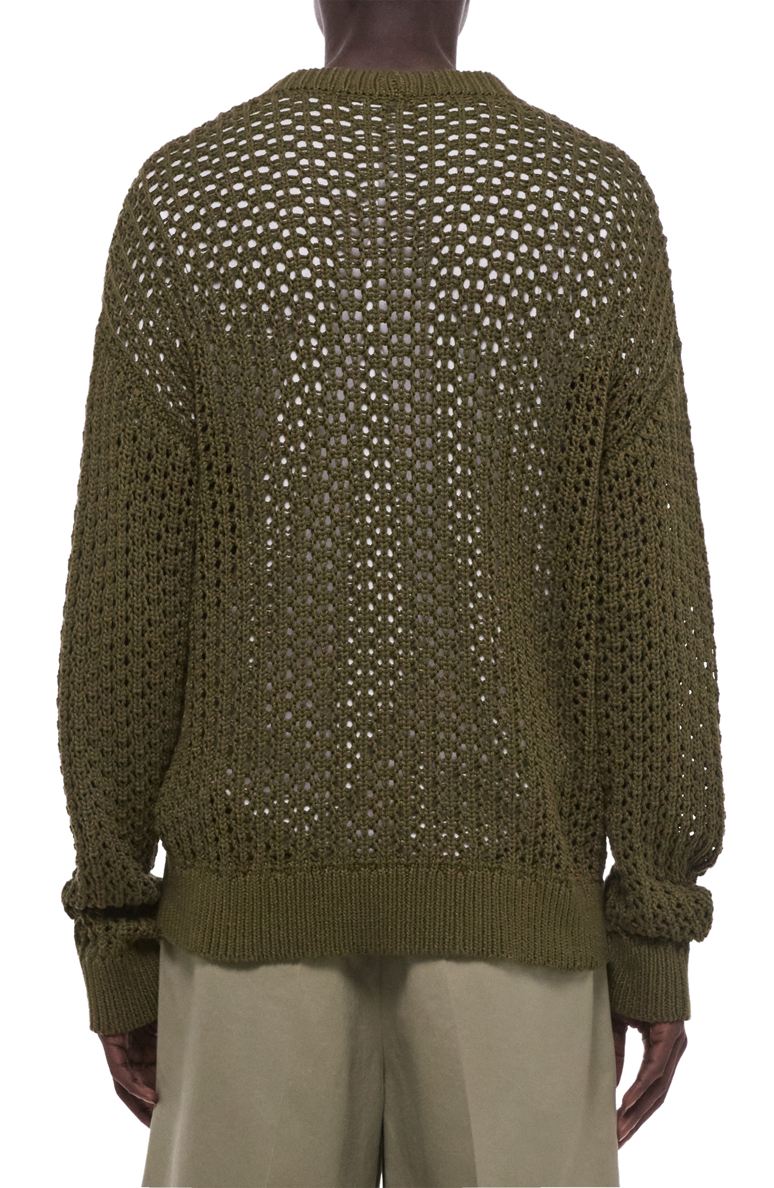 Open Stitch Organic Cotton Blend Crewneck Sweater - image 2
