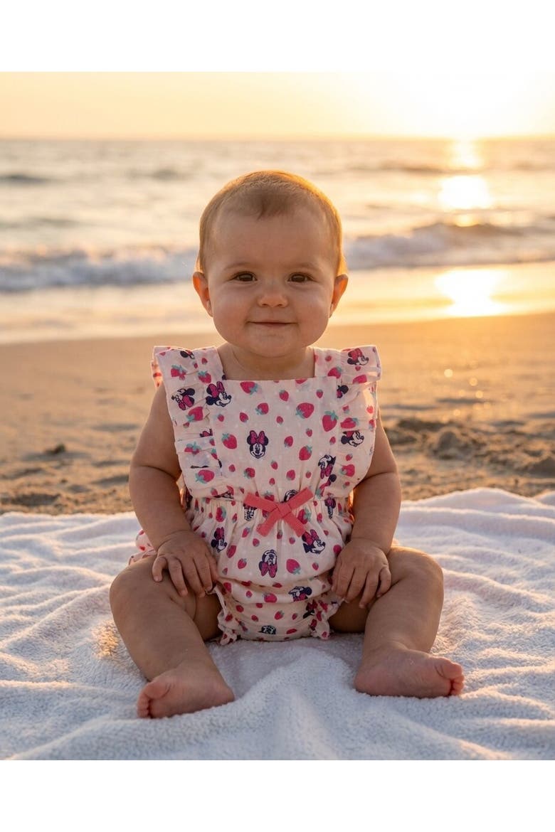 Minnie Mouse Sleeveless Bubble Romper, Alternate, color, Peach Minnie Mouse