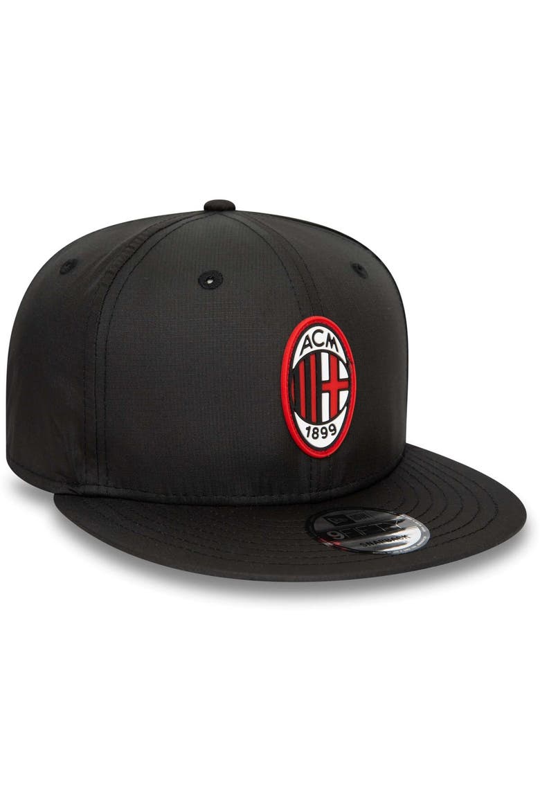 Men's New Era Black AC Milan Ripstop 9FIFTY Snapback Hat, Alternate, color, Black