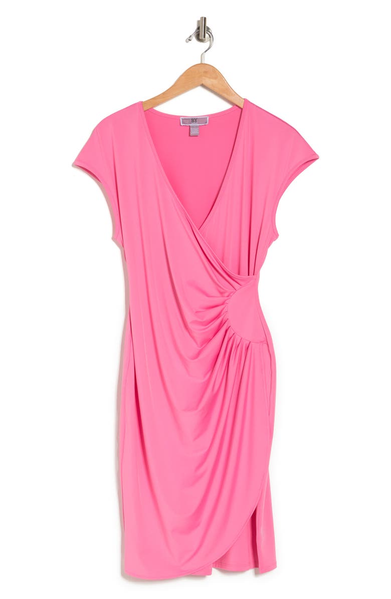 Delaney Cap Sleeve Side Ruched Midi Dress