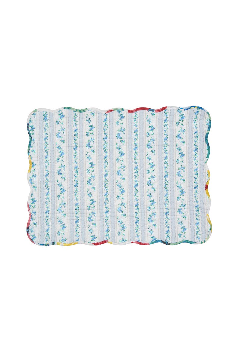Camila Flowers 100% Cotton Set of 6 Placemats 13" x 19", Alternate, color, Pink