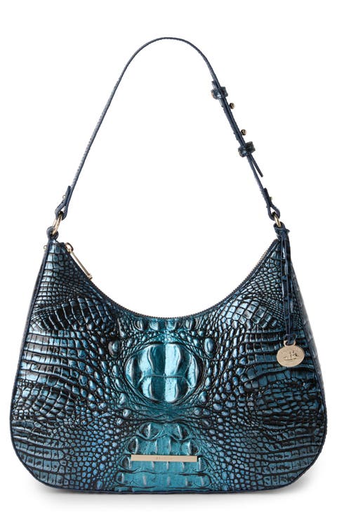 Stephie Croc Embossed Leather Shoulder Bag