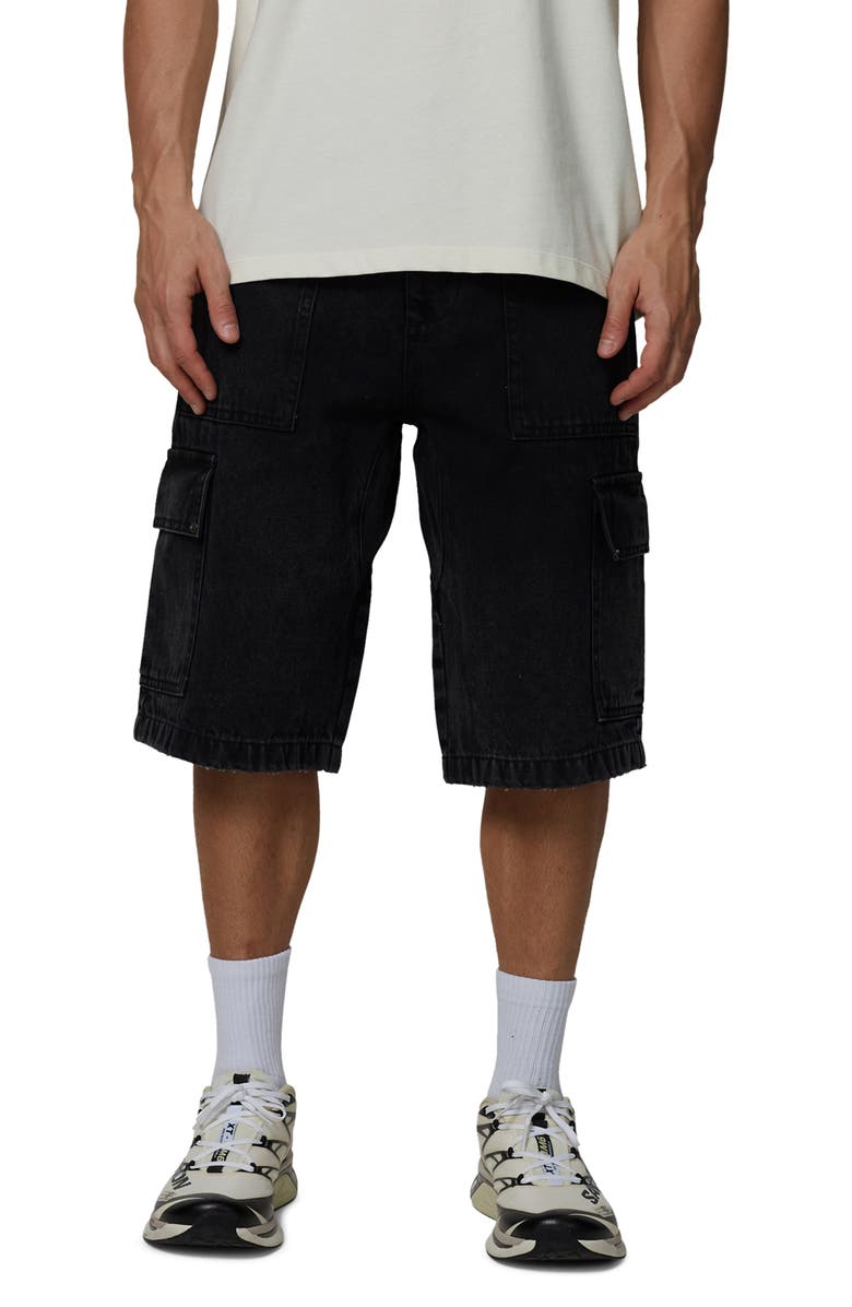 Good For Nothing Cargo Denim Shorts, Main, color, Black