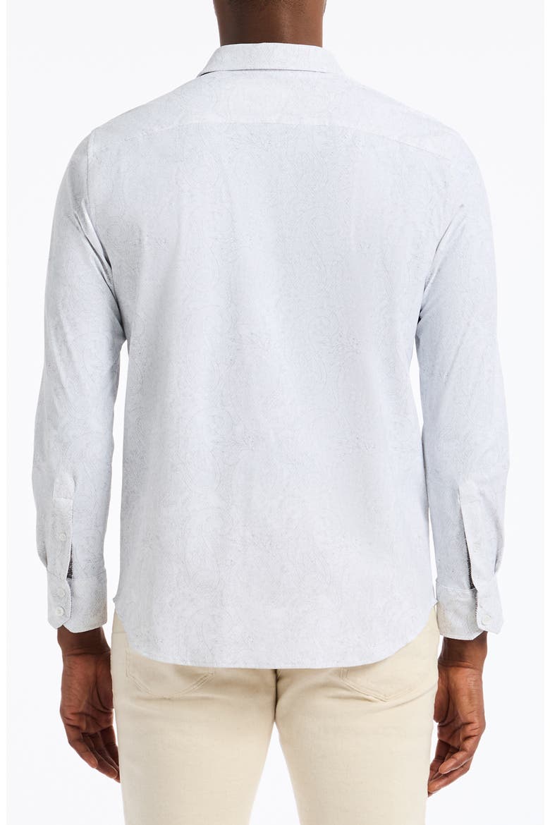 Thurston Paisley Knit Button-Up Shirt, Alternate, color, WHITE