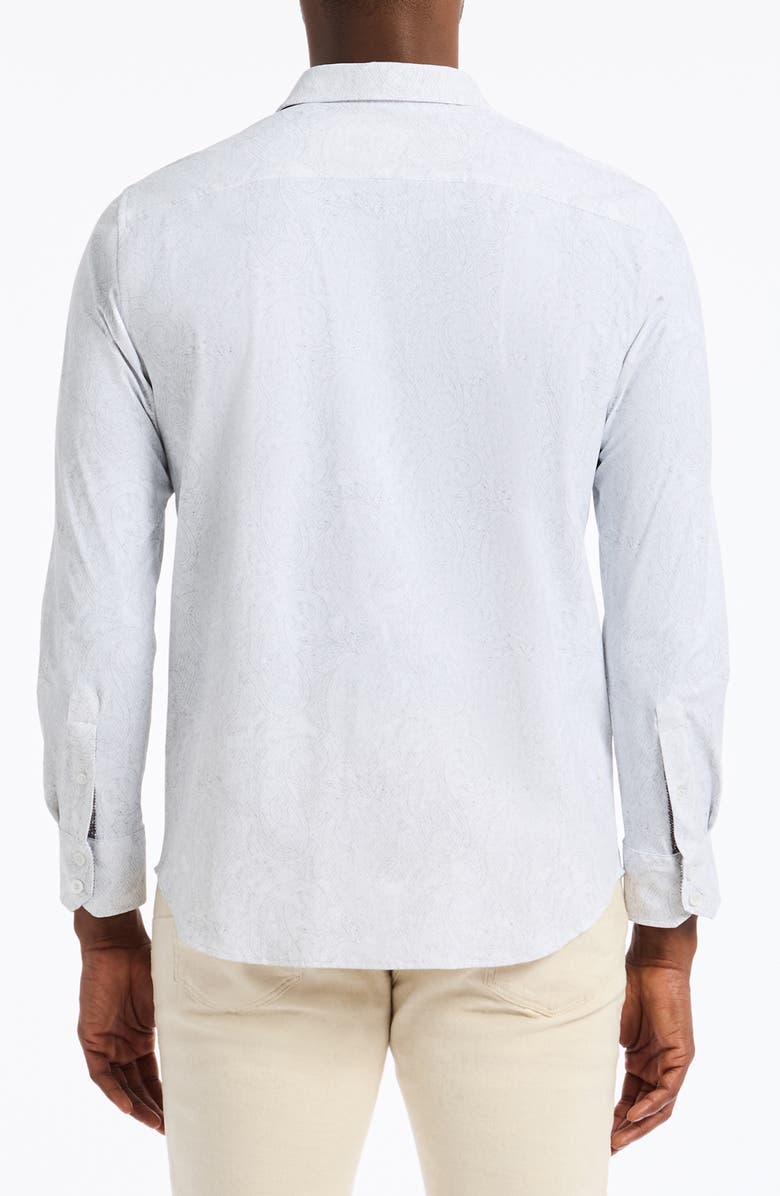 Robert Graham Thurston Paisley Knit Button-Up Shirt, Alternate, color, White