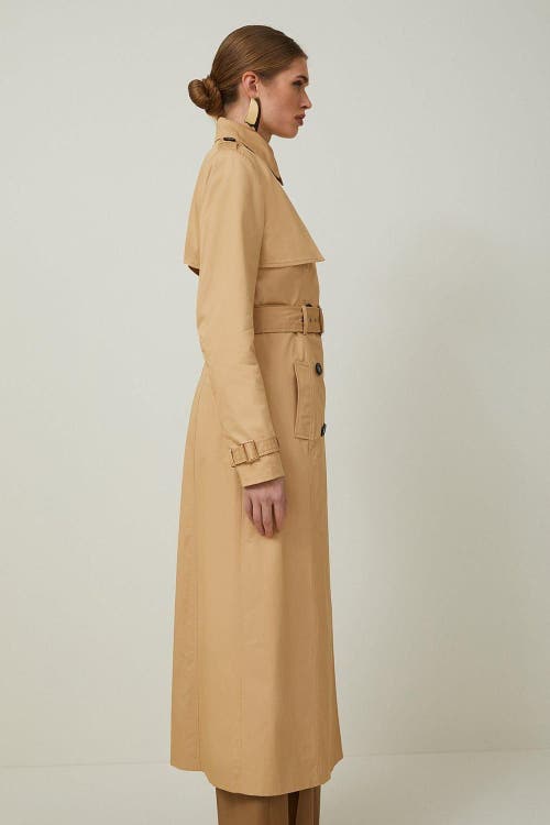 Karen Millen Tailored Classic Belted Trench Coat In Brown