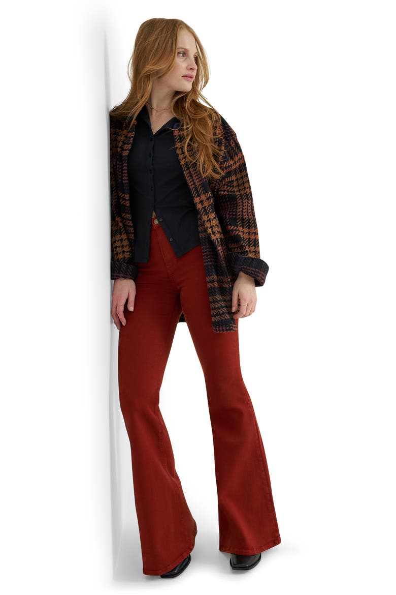 Ever Fit Mid Rise Flare Jeans, Alternate, color, RED CLAY
