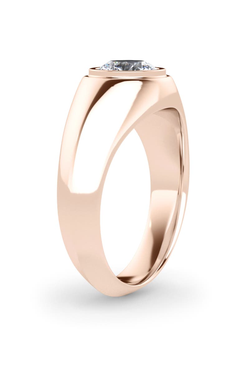 HauteCarat Men's Round Brilliant Lab Created Diamond Ring, Alternate, color, 2.00 Ctw 18K Rose Gold