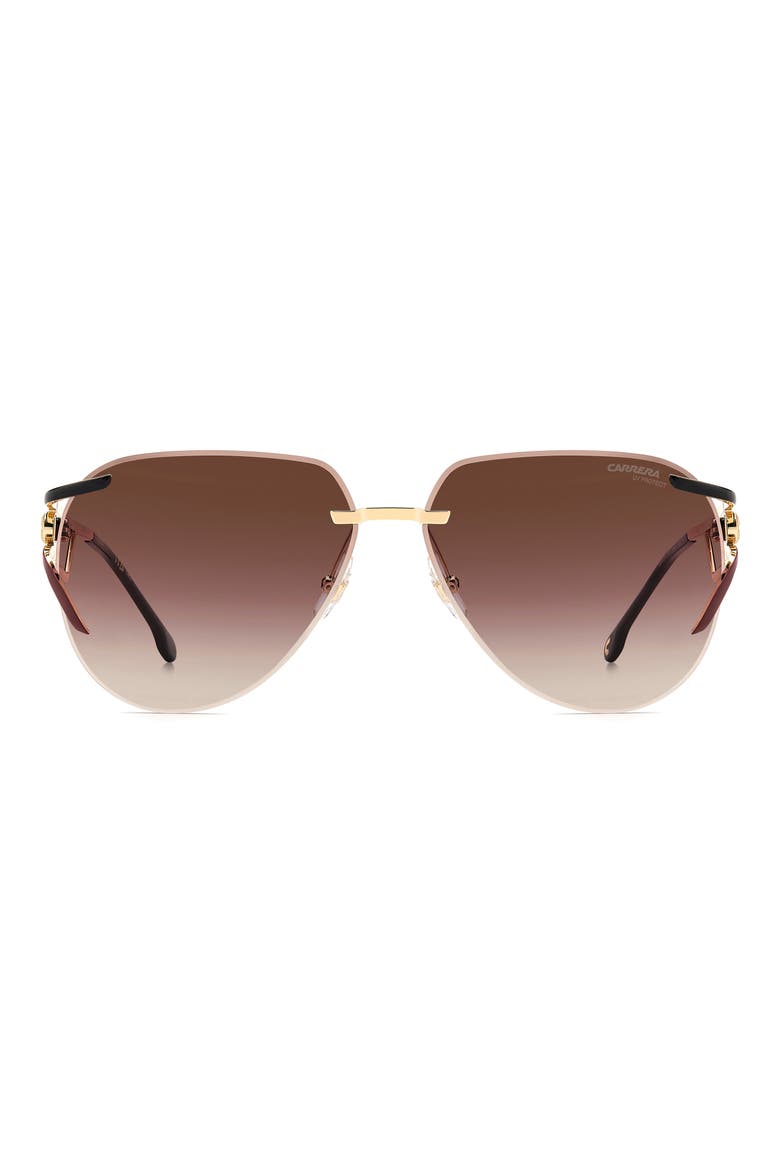3103/S 64mm Gradient Oversize Pilot Sunglasses, Main, color, GOLD BURGUNDY/ BROWN PINK SF
