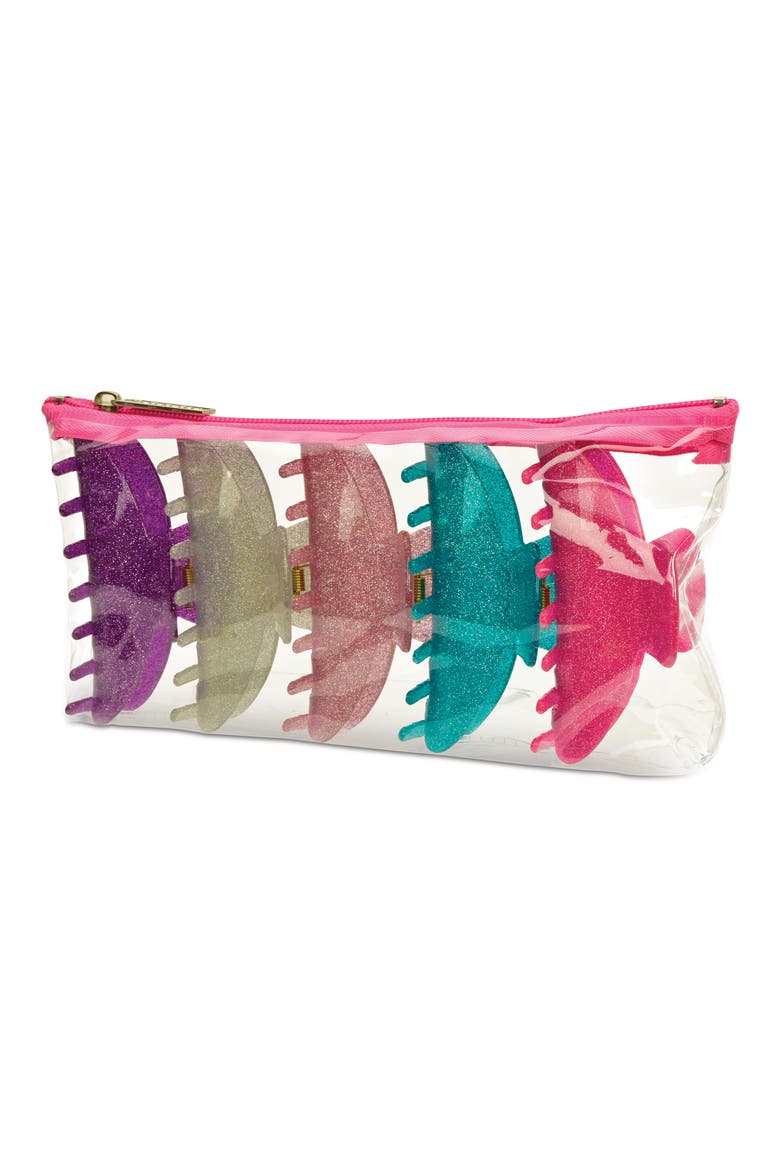 Kids' Glitter Assorted 5-Pack Claw Clips, Main, color, MULTI