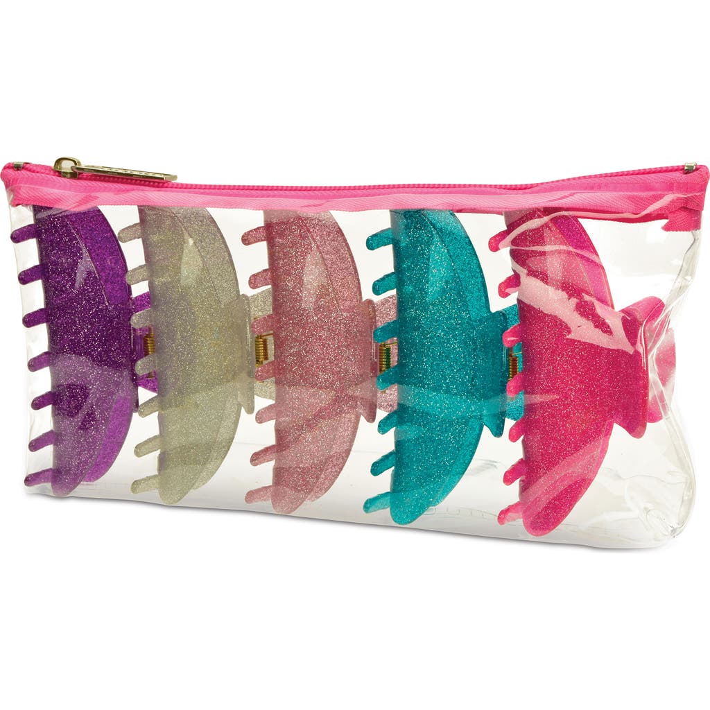 Iscream Kids' Glitter Assorted 5-pack Claw Clips In Multi
