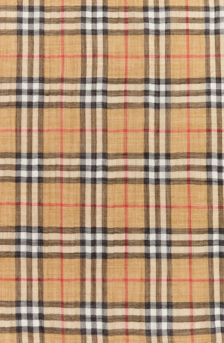 Burberry Rainbow Stripe Vintage Check Scarf, Alternate, color, 