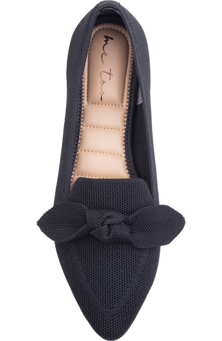 Me Too Annora Bow Pointed Toe Flat, Alternate, color, Black