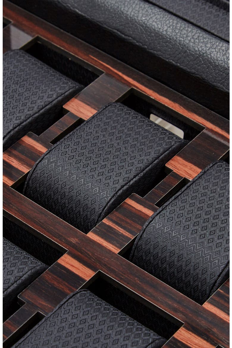 Roadster 10 Piece Watch Box with Drawer, Alternate, color, BLACK