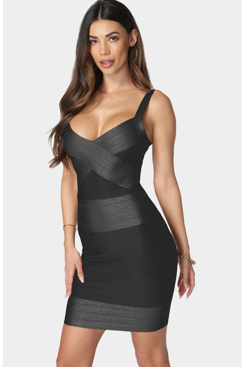 Shimmer Colorblock Body-Con Cocktail Minidress, Alternate, color, BLACK