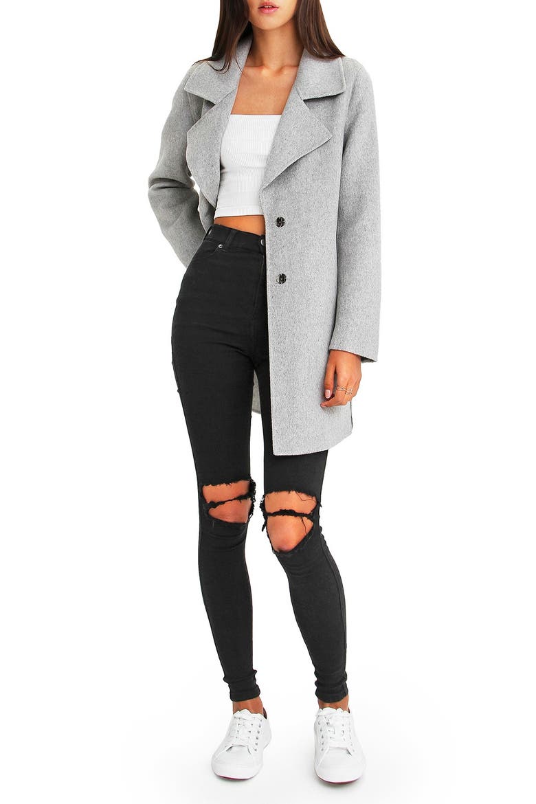 Ex-Boyfriend Wool Blend Oversized Jacket, Alternate, color, GREY