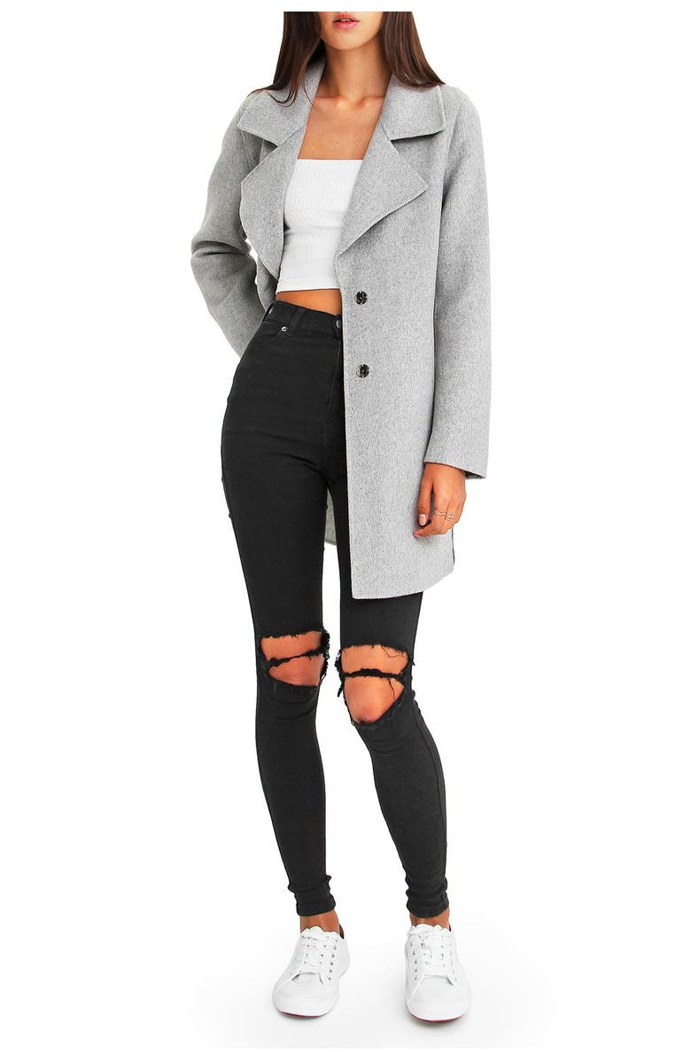 Belle & Bloom Ex-Boyfriend Wool Blend Oversized Jacket, Alternate, color, Grey