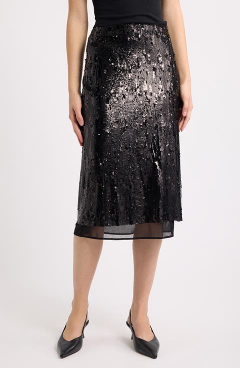 Cher Sequin Midi Skirt
