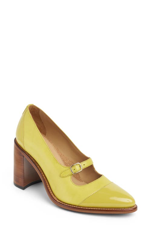 The Office Of Angela Scott Miss Elize Cap Toe Pump In Yellow