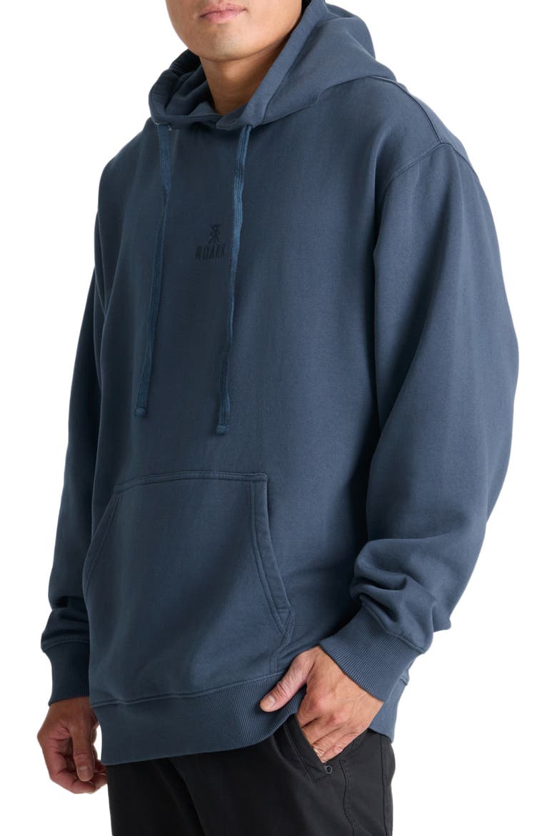 Safe Camp Embroidery Oversize Cotton Fleece Hoodie, Alternate, color, NAVY