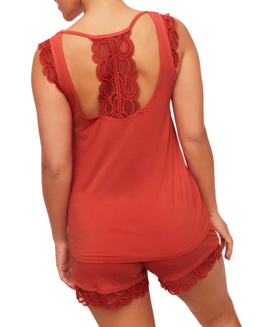 Adore Me Alaina Pajama Tank And Shorts Set In Red