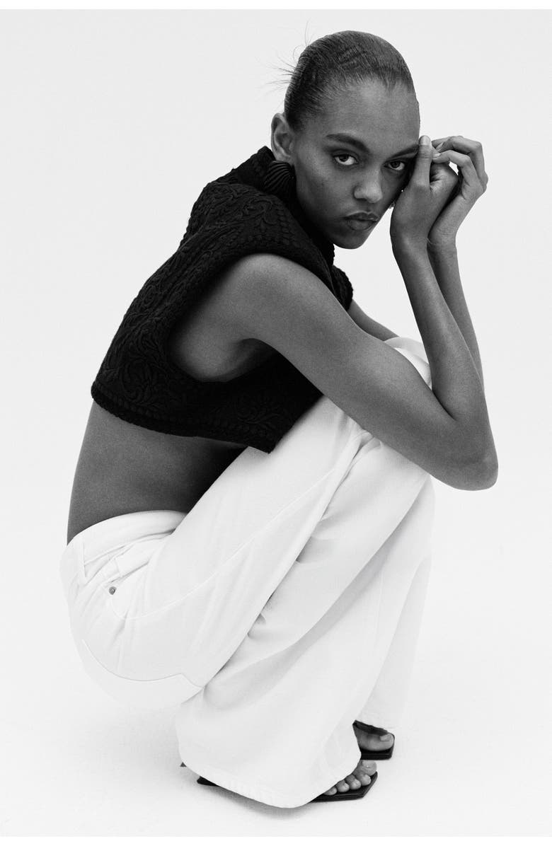 H&M Wide High Waist Jeans, Alternate, color, White