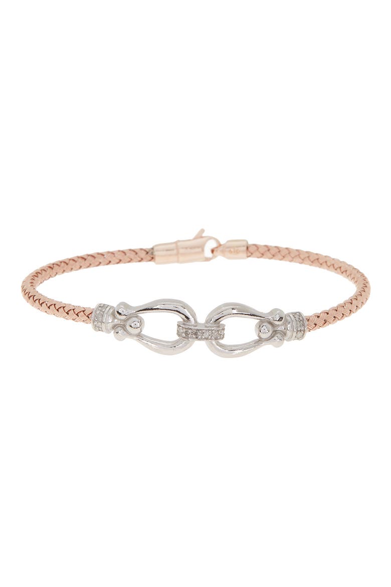 18K Gold Plated Two-Tone Diamond Bracelet - 0.15 ctw, Main, color, ROSE GOLD