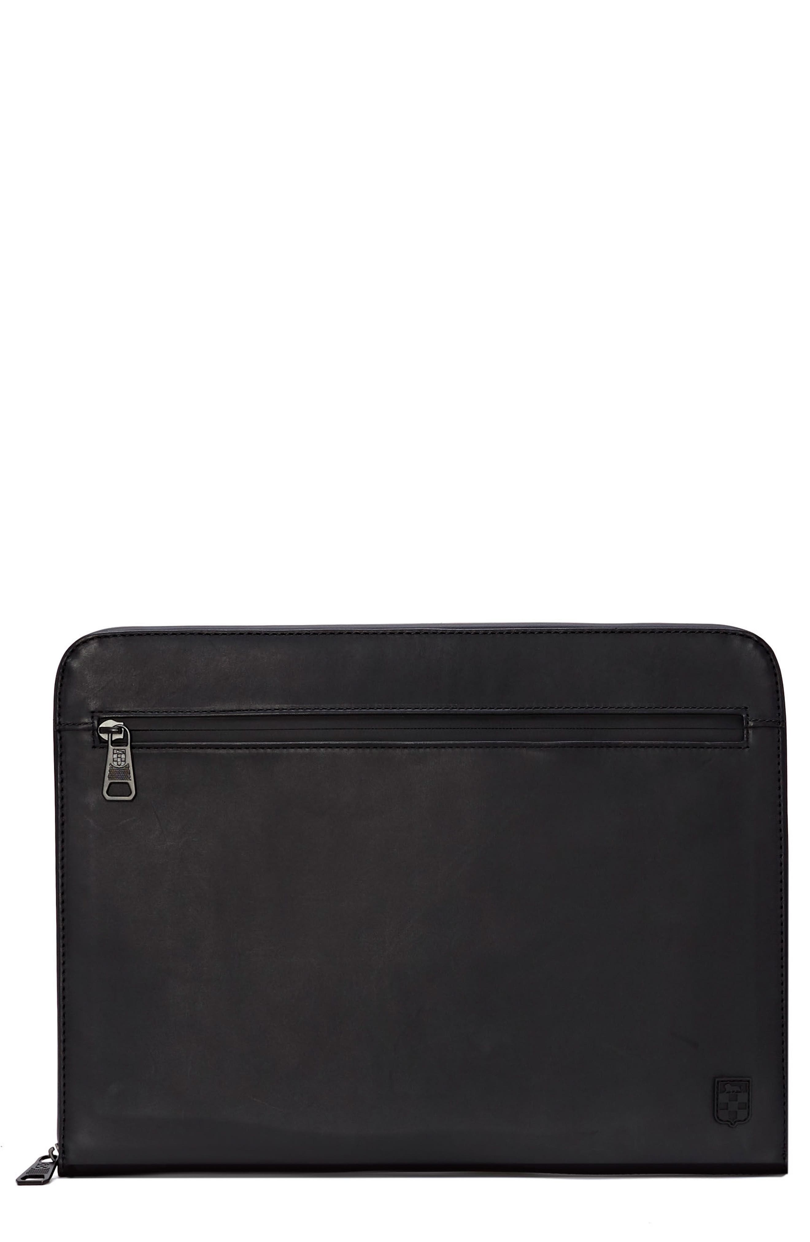 Purio Leather Portfolio, Main, color, BLACK