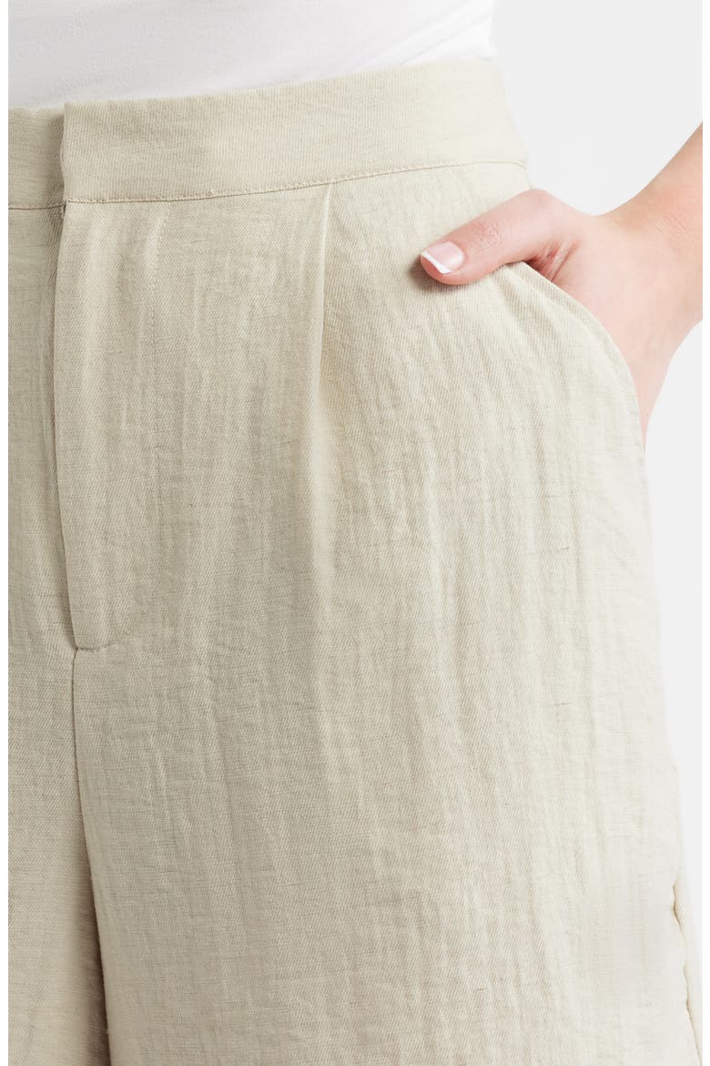 Pleat Front Bermuda Shorts, Alternate, color, OYSTER