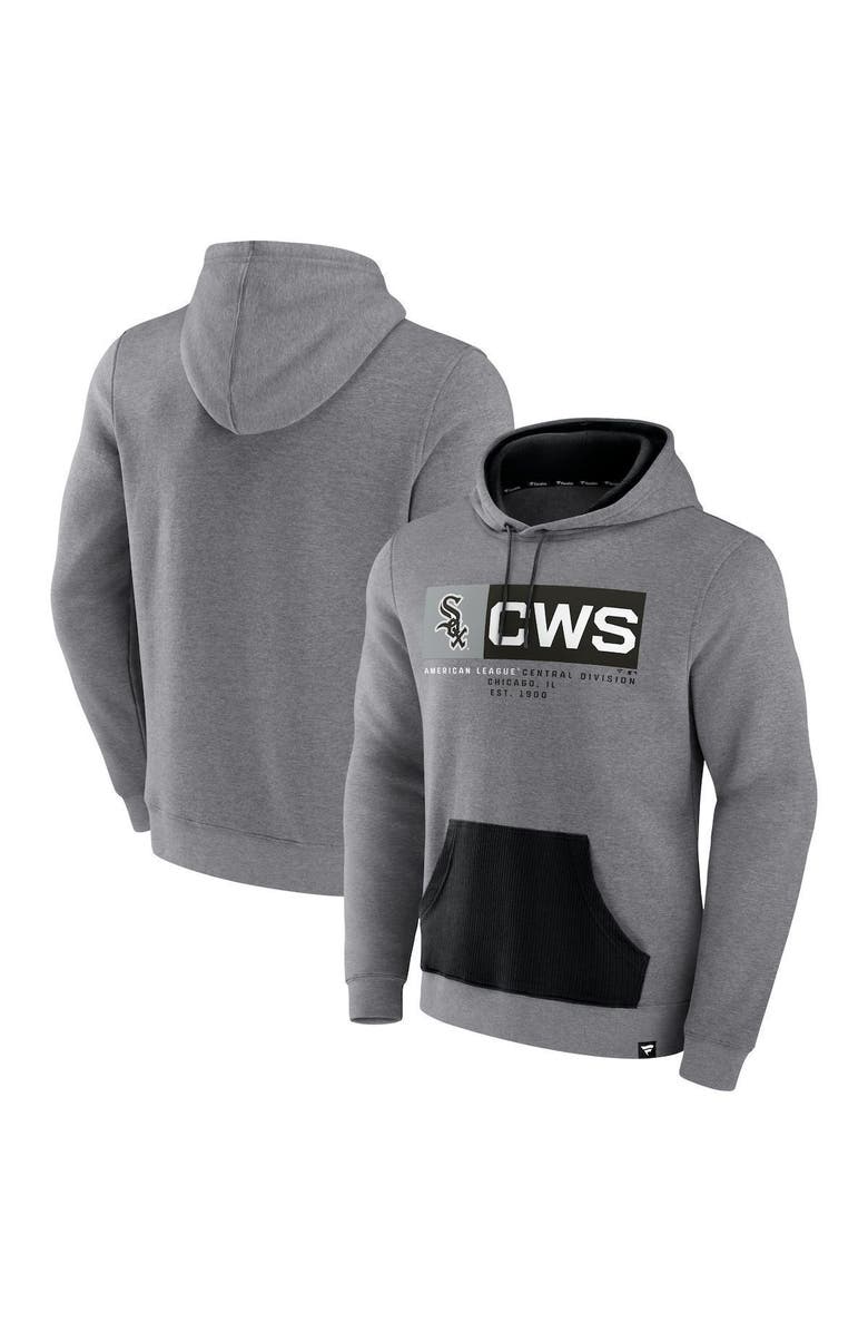 FANATICS Men's Fanatics Branded Heathered Gray Chicago White Sox Iconic Steppin Up Fleece Pullover Hoodie, Alternate, color, 
