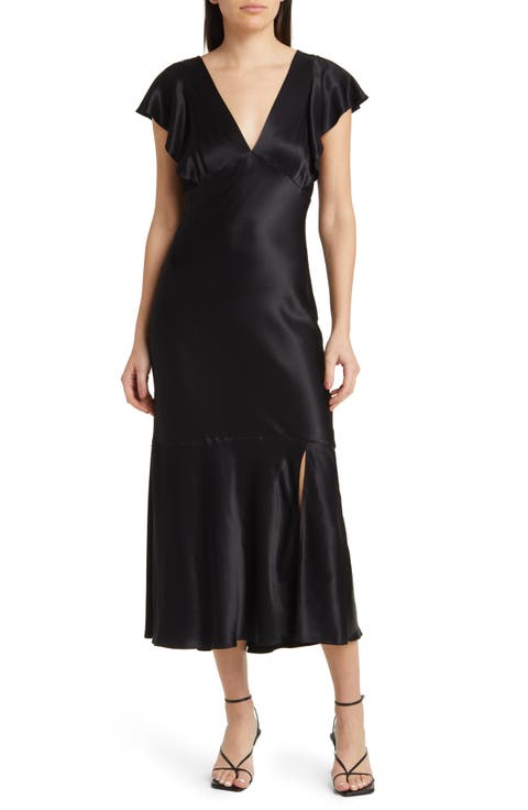 Dina Flutter Sleeve Midi Dress