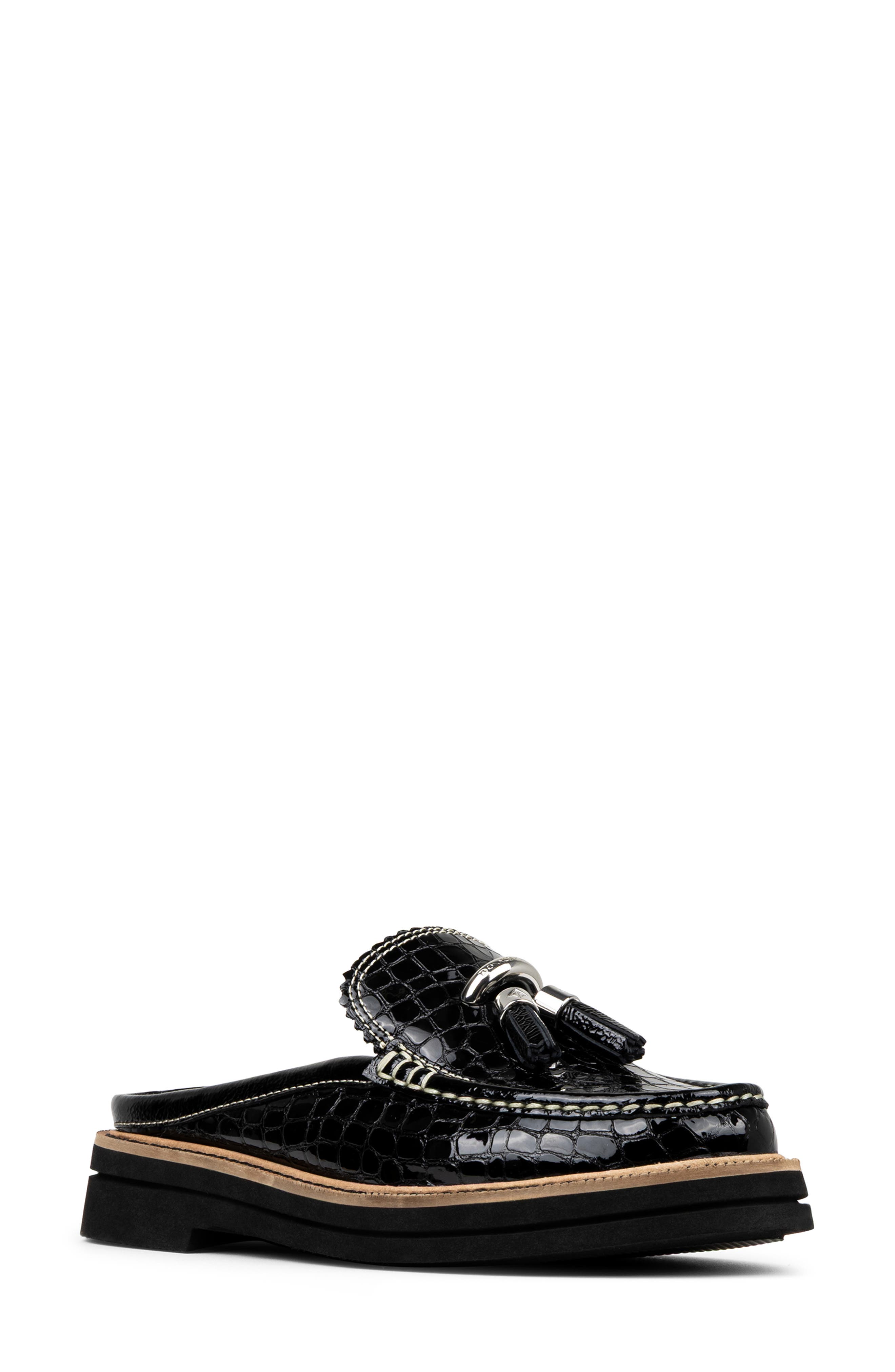 Donald Pliner Mule Tassel Loafer, Main, color, Black