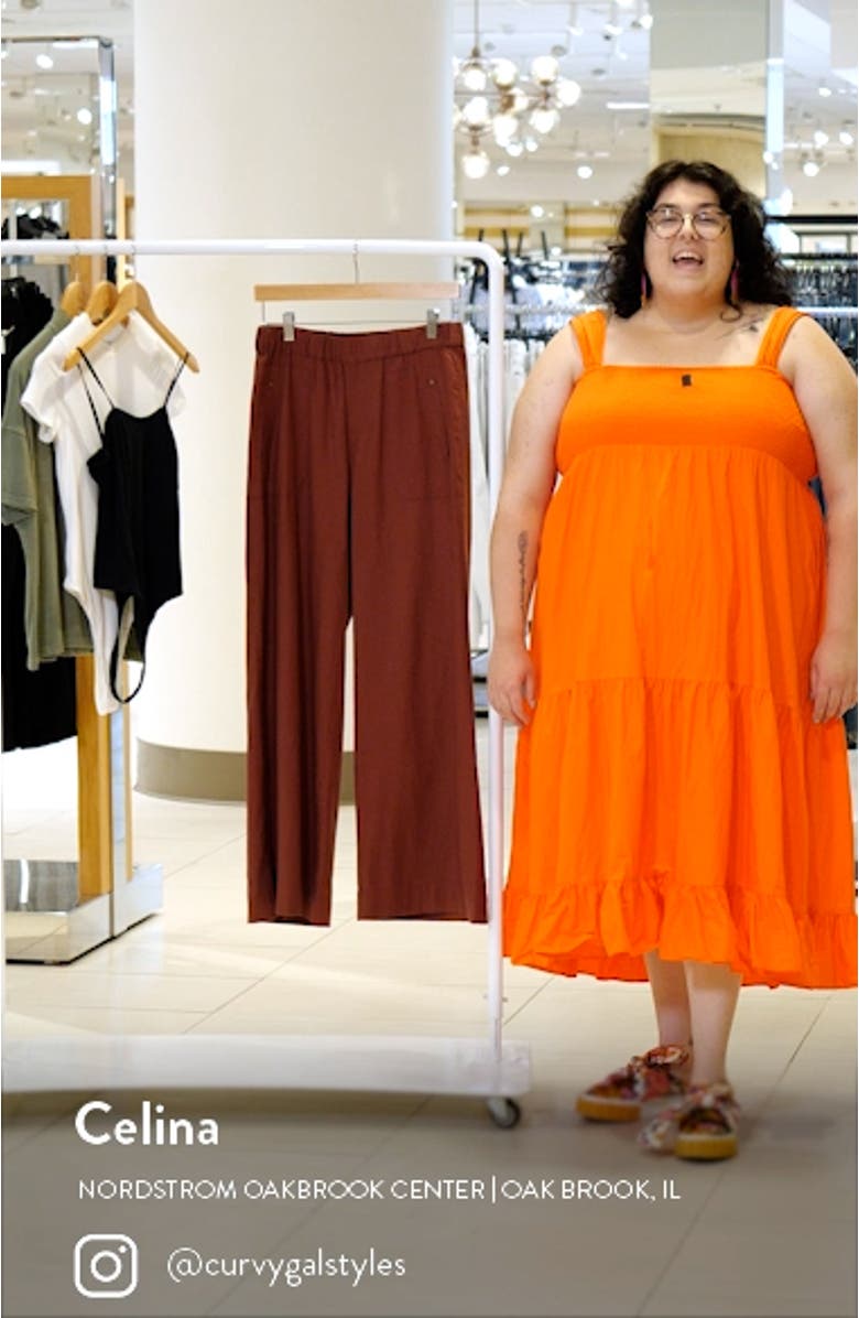 High Waist Wide Leg Linen Blend Pants, sales video thumbnail