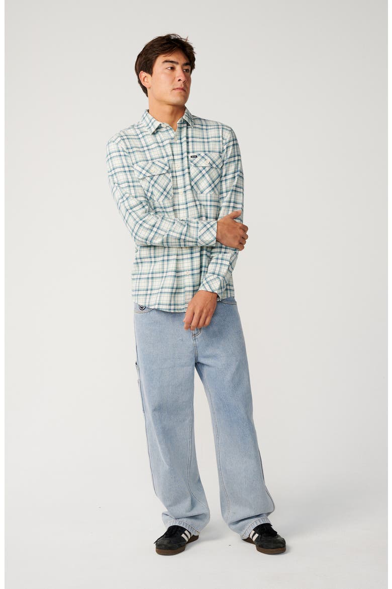 Check Cotton Button-Up Shirt, Alternate, color, BONE