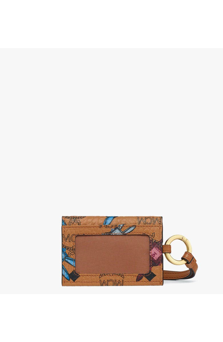 MCM Aren Lanyard ID Wallet in Rabot Visetos, Alternate, color, Cognac