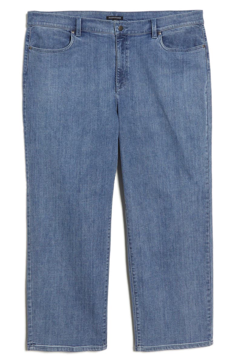 Eileen Fisher High Waist Ankle Straight Leg Jeans, Alternate, color, Classic Indigo