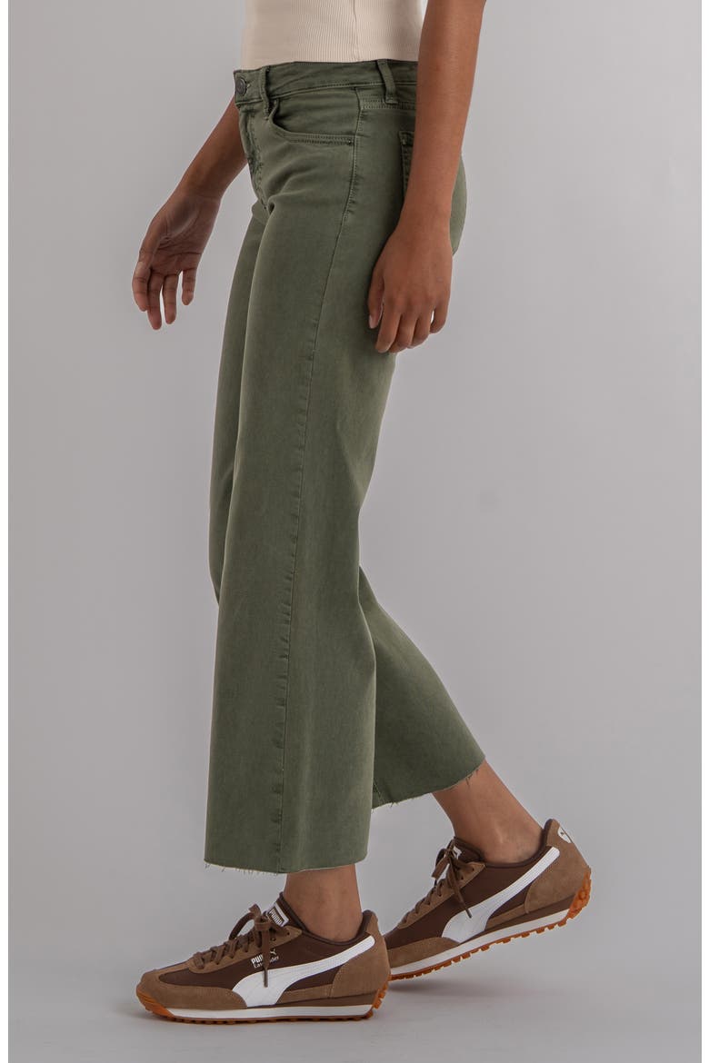 Raw Hem High Waist Ankle Wide Leg Jeans, Alternate, color, SEAWEED