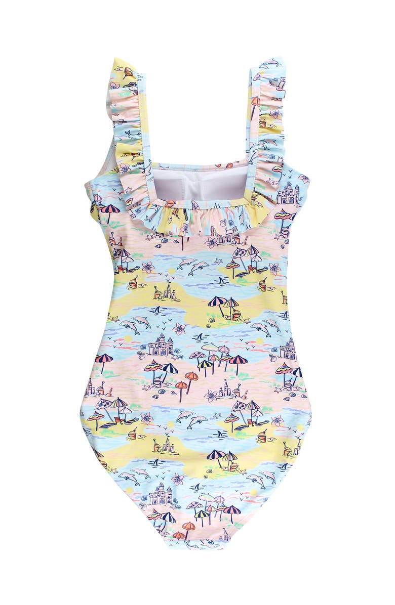 RuffleButts UPF50+ Women's Ruffle One Piece Swimsuit, Alternate, color, Beach Day